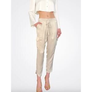RAMY BROOK Pants Size XXS NEW $295 Satin Pocket Allyn Pant Creamy Gold